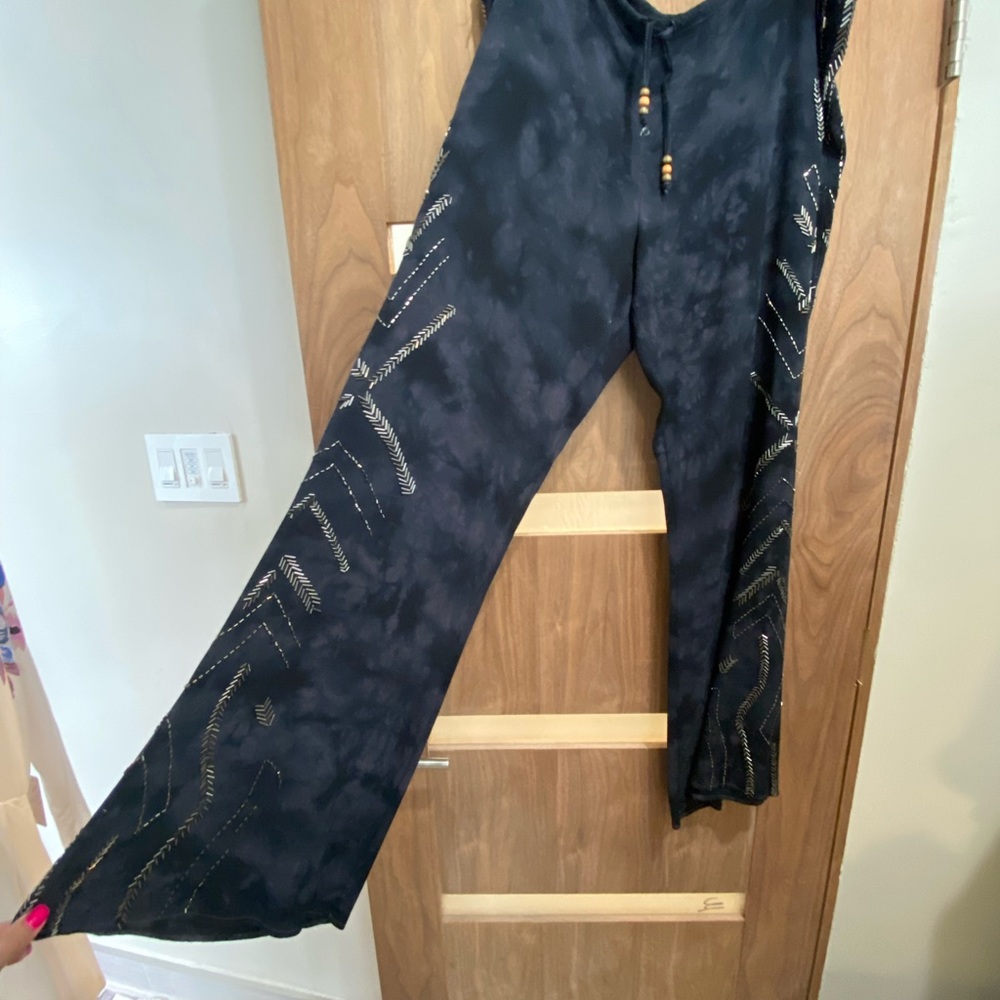 Chaser navy and tie die drawstring pants